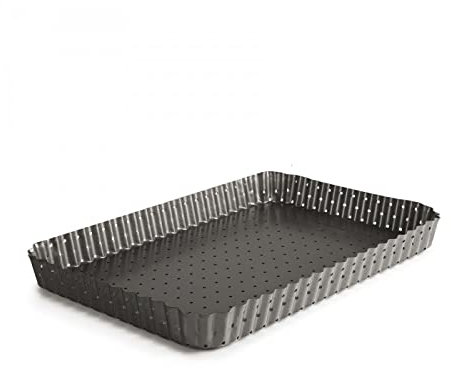 IBILI 835231 Perforated Oblong Pan 31X21, Rolled Steel Plate, Black