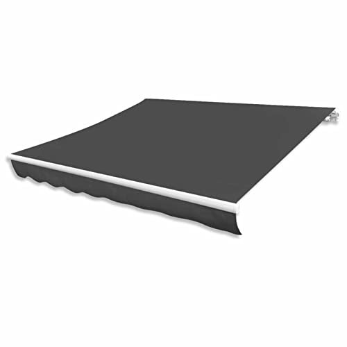 Tidyard Store d'auvent Toile avec Revêtement Hydrofuge Résistant aux UV Anthracite 381 x 296 cm (Cadre Non Inclus)