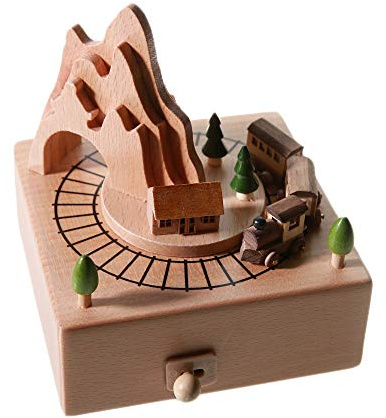 ZEIHAOWAN Mehrere Szenen Mechanismus Spieluhren Holz Spieluhr Neuheit Music Box, Student, Geburtstag, Weihnachten, Valentinstag, Thanksgiving, Kinder, etc, Geschenk! (Kleiner Zug)