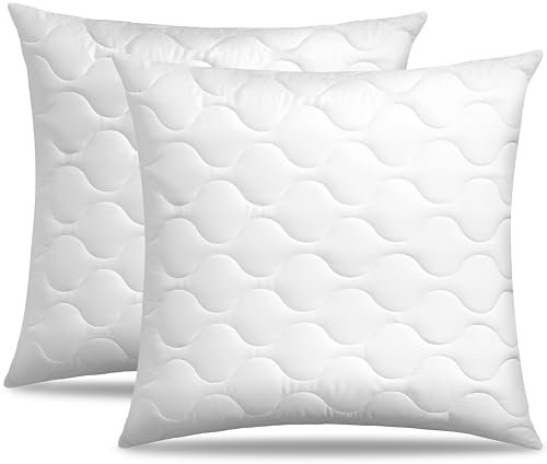 Siebenschläfer Kopfkissen 80x80 2er Set – Nachfüllbares Kissen Doppelpack mit Mikrofaser-Füllung (80 x 80 cm)