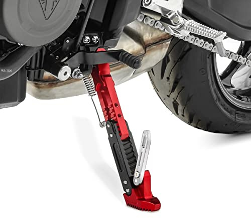 Motorrad Seitenständer Universal Höhenverstellbar Aluminium Tourtecs rot