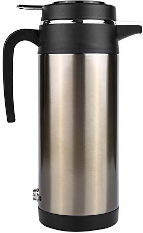 1000ML 12 Volt Reisewasserkocher Wasserkocher 12 volt für auto, 24 Volt 1L Edelstahl Elektrischer 12V Wasserkocher Pkw Lkw Reisethermossen Heizwasserflasche Travel Kettle Car(12V)