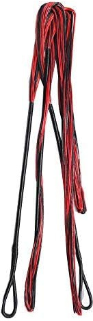 Bogenschießen 60-70 Zoll Bogensehne Handgefertigte Ersatz-Bogensehne für traditionelles Recurve-Bogen-Langbogen-Zubehör (rot und schwarz, 60 Zoll)