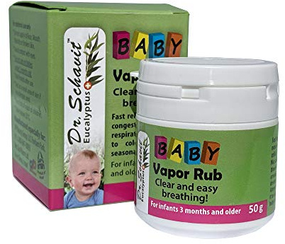 DR. SCHAVIT Baby Soothing Chest Rub. Vapor Rub – Nasal Congestion Balm for Infant, Baby, Toddler – Natural Healing Nose Congestion Relief, Colds, Flu – Herbal Eucalyptus, Menthol, Thyme (1.7oz)