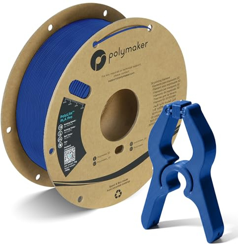 Polymaker PLA PRO Filament 1.75mm 1kg, Tough & High Rigidity Blue 3D Printing Filament, PolyLite PLA PRO 3D Printer Filament 1.75mm, Print with Most 3D Printers