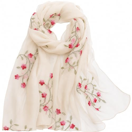 MAIRY Scarf for Women Ladies Scarves Lightweight Soft Girls Beige Scarfs Long Fashion Wedding Shawls and Wraps M6009