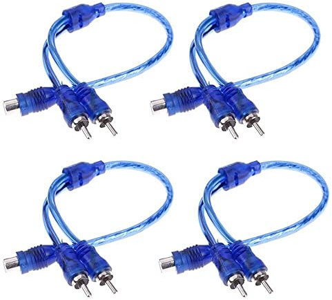 TEAMWILL Set of 4 RCA Y Splitter Audio Jack Cable Adapter 1 Female to 2 Male Connector