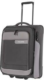 Travelite Bordtrolley Handgepäck Koffer nachhaltig, 2 Rollen, VIIA, Weichgepäck Trolley klein aus recyceltem Material, TSA Schloss, 55 cm, 37 Liter