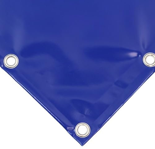 Telo Impermeabile Occhiellato da Esterno in PVC 650 gr/m² Tendone con Occhielli ogni 50 cm e Orlo di Rinforzo, Telo Plastica Impermeabile Antivento, Antipioggia, Antimuffa, BLU (6 x 7 m)