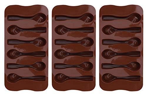 Restokki Löffelform Süßigkeitenformen, Schokoladenformen, Cake Pop Form, 3 Stück, DIY Antihaft Silikon, Löffelförmige Schokoladen Backform, Silikon Backformen Für Mini Kuchen