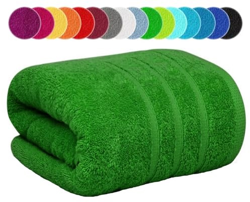 Sábanas de baño extragrandes XXL de 100x200 cm de gran tamaño, toallas de baño súper suaves 100% de algodón egipcio, toalla de playa envolvente para el cuerpo de 600 g/m² (Verde Salvia, 1)