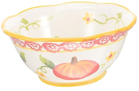 Zerodeko Ciotola Ceramica Forma Di Zucca Per Servire Cibo Per Thanksgiving e Halloween Versatile Per Insalate Frutta e Dessert Design Elegante Per Cucina e Ristoranti
