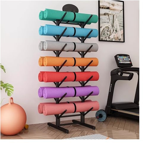 Yogamatten-Aufbewahrungsregal, Yogamatten-Aufbewahrungsregal mit rutschfestem Fußpolster, freistehender großer Trainingsmatten-Halter, Organizer, 61 Zoll hoher Schaumstoffrollen-Ausstellungs