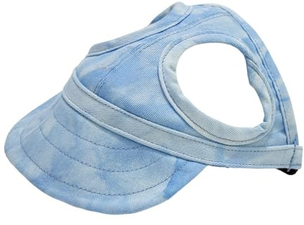 Baseballmütze für Haustiere, Hunde Sonnenhut Benutzt für Sonnenschutz Hunde Mütze Sport Hut mit Ohrlöcher, Einstellbare Basecap Sun Visor Sommer Reise Hut (1 Blau,M)