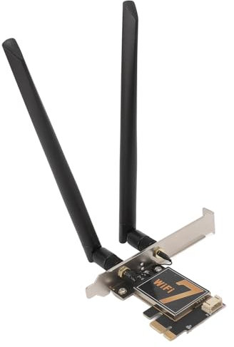 Adaptador WiFi PCIE, 2,4 GHz 574 Mbps, 5 GHz 2400 Mbps y 6G (320 MHz) 5800 Mbps Tarjeta WiFi PCIE, Chip BE200NGW Bluetooth 5.4, Adaptador Inalámbrico con (Sin Base de Antena)
