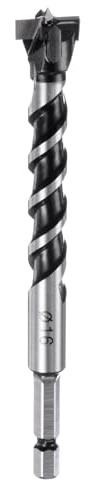 QUARKZMAN Barrena Forstner 16mm (5/8) Dia YG8/C1 Carburo de tungsteno Twist Barrenas Forstner Sierra de agujero Abrepuertas Cortador para perforación de carpintería.