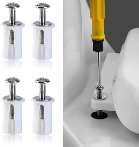 IBXWMNG Lot de 4 vis universelles en caoutchouc pour abattant WC, fixations pour siège de toilette, vis d'extension pour abattant WC, charnières