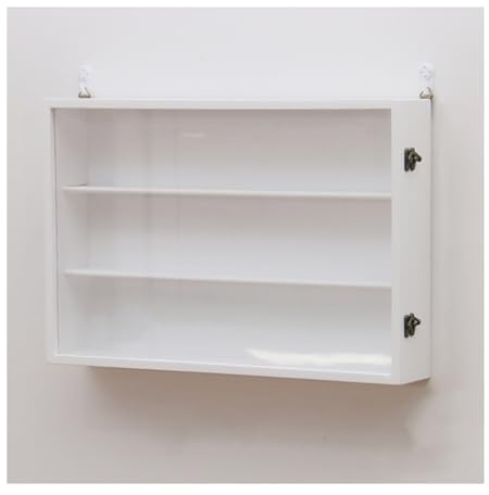 Vitrine aus Holz, zur Wandmontage, mit 9 Ebenen, Tür und Sammlerstück-Organizer, ideal für Figuren, Spielzeug und Modelle, Zuhause, Schlafzimmer, Aufbewahrungsregale (50 x 8,5 x 34 cm)