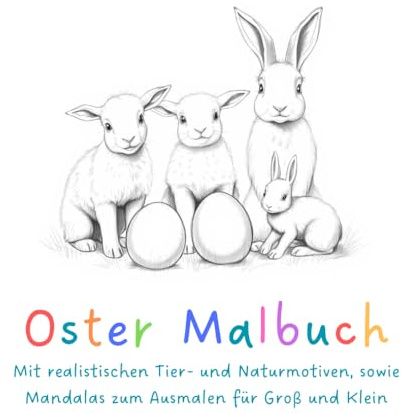 Oster Malbuch: Mit realistischen Tier- und Naturmotiven, sowie Mandalas zum Ausmalen für Groß und Klein