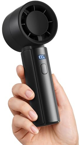 gaiatop Small Handheld Fan Portable, Powerful High Speed Turbo Cooling, 4000mAh USB Rechargeable Battery Powered Mini Personal Fan, Summer Outdoor Travel Essentials, Gifts for Dad Men Women, Black