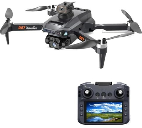 LKHLTBF Triple Battery,Drone d27 PRO Max GPS 8k Telecamera HD Professionale 5g WiFi FPV 360° evitamento Ostacoli brushless Grande Schermo rc Quadcopter