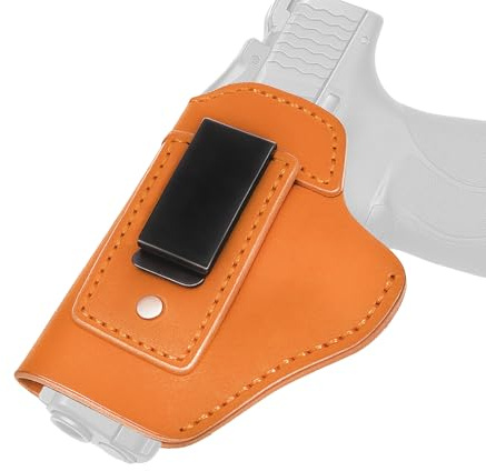 Gun Holster, Versteckter Pistolenholster Leder Verdicktes Ledermaterial Kompakt Und Leicht Breite Anwendbarkeit Gun Holster Concealed Carry Für Glock Walther P99 PPQ SFP9 PK380 (Braun, Links)