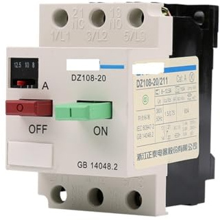 Disjoncteur DZ108 Protecteur de moteur Coque en plastique Disjoncteur de court-circuit de moteur Interrupteur Protection contre les surcharges d'air ouvert(0.1-0.16A)
