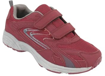 Chums Ladies Touch and Close Wide EE Fit Trainer with Cushioned Ankle Collar, Adjustable Touch Fastening & Sturdy Outdoor Sole Burgundy 8