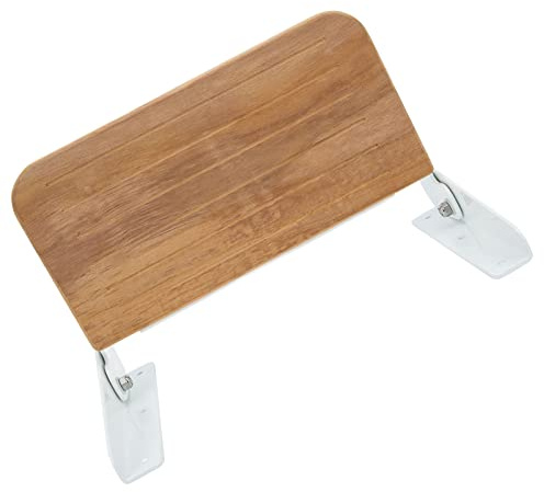 MasYosh Siège de Douche Pliant, Banc Repose-Pieds Mural en Bois de Teck avec Cadre en Alliage D'aluminium, pour Navires, Yachts, Camping-Car, Salle de Bain Domestique