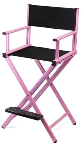 OPIGJUFD Vikbar regissörsstol hög aluminiumram smink artist regissör stol vikbar utomhusmöbler lätt bärbar vikbar (rosa)