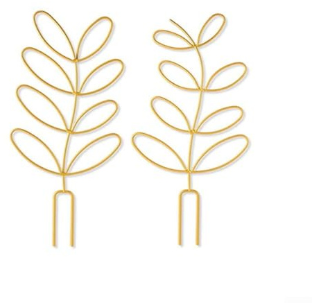 Lot de 2 treillis élégants pour plantes grimpantes d'intérieur - Parfait pour soutenir le hoya et le pothos (doré)
