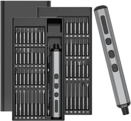 Pruojhw Kit destornillador eléctrico 68 en 1 herramienta de reparación recargable inalámbrica - mini set destornillador - para relojes, gafas, smartphones, timbre, cámaras, PC, mantenimiento