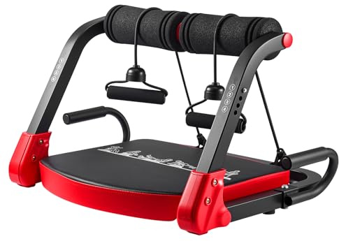 ARATERVIO 6-in-1 Bauchtrainer für Zuhause mit Widerstandsbändern, Abdominal Workout Machine für Sit-ups, Core Training & Arm Brust Workout, klappbares Home Gym System Fitnessgerät