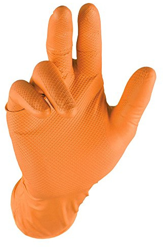 Grippaz QGR-O-L Work Gloves, Orange, L, Set of 50