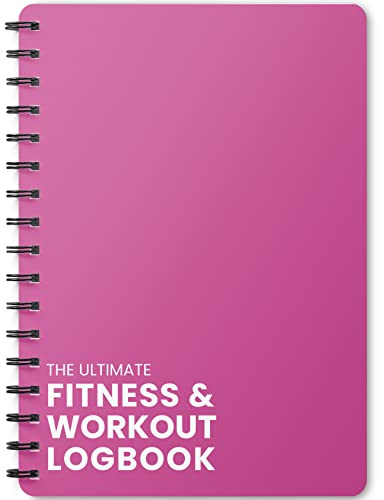 Ultimate Gym Workout Log Book, XL A5 Exercise, Fitness and Training Diary & Journal – 100 Page with Exercise, Cardio & Notes Sections, Set Goals & Track Progress - for Men and Women (Pink)