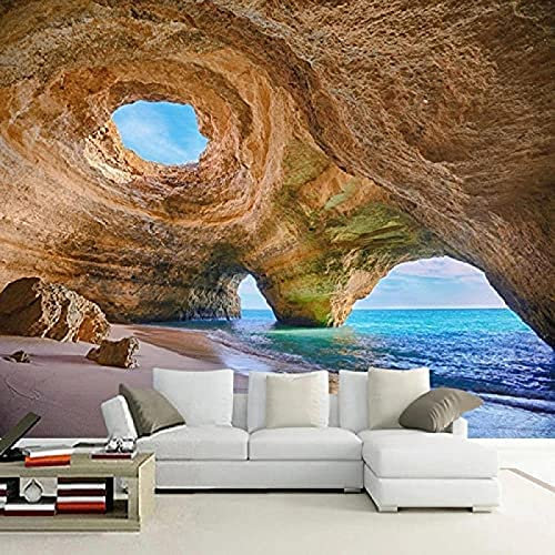 Personalisierte Wandfarbe Dekoration Dekoration Für Restaurant Clubs Seaside Cave Tapeten Wohnkultur Fototapete 3D Effekt Wohnzimmer Schlafzimmer Kinderzimmer-400Cm×280Cm