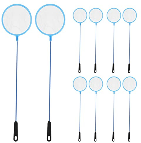 PATKAW 10 Stücke Aquarium Fischnetze Aquarium Garnelennetz Edelstahl Kleine Fische Kescher Mesh Tank Filter Netze Garnelen Skimming Net Für Outdoor Indoor Zufällige Farbe
