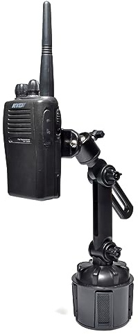 UAYESOK Cup Radio Halterung für Auto, Universal Walkie Talkie Cup Mount anpassen Kompatibel mit Motorola Kenwood Baofeng Handheld Zwei-Wege-Funkgerät Gürtelclip für Auto LKW SUV Fahrzeug