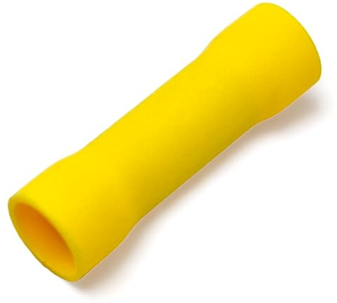100 Pack Insulated Straight Butt Connectors Electrical Wire Crimp Cable Terminals (Yellow 5.5mm)