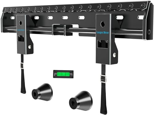 Supcline Supporto TV Parete da 26-65 Pollici fino a 70KG, Staffa TV Senza Viti Prigioniere con VESA Massimo 400x400mm, Porta TV a Basso Profilo in Cartongesso, Facile Installazione