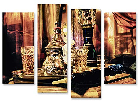 islandburner Stampa su tela Arabo Narghilè Servizio da tè Decorazione araba Granada Downtow Immagini Murali Poster
