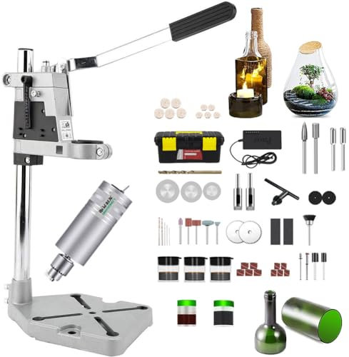 Taglierina elettrica per Bottiglie di Vetro, Taglierina per Bottiglie di Vetro, Versatile Macchina da Taglio elettrica rotativa per Bottiglie, con Accessori Completi, per Varie Bottiglie di Vino, De