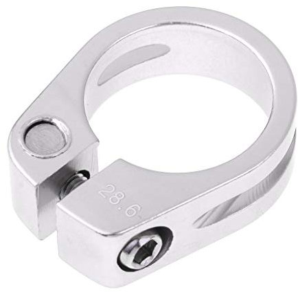HESHUYAN Sattelklemme Kinder Fahrrad Sattelstütze Klemme Balance Push Scooter Sattelstütze Sattel Rohr Clip for 25,4/27,2 Mm Sattel Rohre Schnellspanner SattelstüTze(Silver 28.6mm)