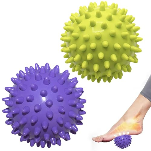 Bolas de Masaje Set de 2, Pelota Masaje Muscular, Bolas de Masaje Miofascial, Massage Balls para Rehabilitación, Triggerpoint Diferentes Grados de Dureza, para Espalda Piernas Pies Manos