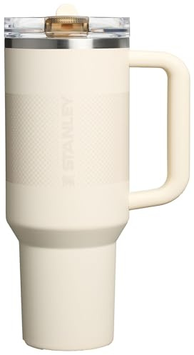 Stanley Quencher ProTour Straw Cup with Leak-Proof Lid, 44 oz (1.2 Litre) Integrated Straw and Handle, Drink Holder, Compatible for Travel, Insulated Stainless Steel Cup, BPA Free, Cream