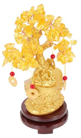 Amosfun 5 Sets Glücksbaumschmuck Pflanze Sukkulente Mond Kunstneon Blech Schmuckstück Glücksmünze Weihnachtsdeko Plissee Fänger Spardose Zweige Licht Outdoor Becher