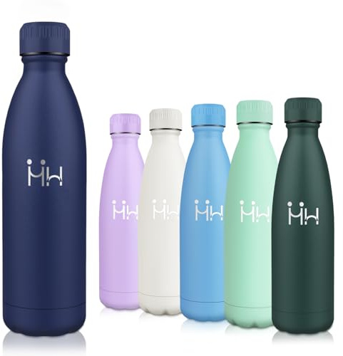 Motswedi Bouteille d'eau isotherme en acier inoxydable 1 l sans BPA pour le sport, le bureau, le yoga, le cyclisme, bleu foncé