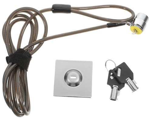 DIYEAH Laptopschloss mit 1,9m Dickem Stahlkabel Mehrlagigem Kabel aus Zinklegierung und Edelstahl Einfach mit Schlüssel zu Entsperren Passend für Laptop und LCD Monitor für Büro