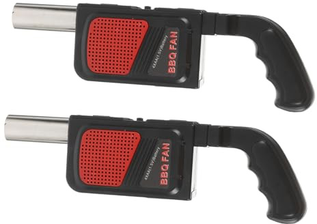 2pcs Handheld Electric BBQ Blower for Outdoor Cooking Portable Fire Starter Fan Charcoal Blowing Tube for Camping Picnics and Fireplaces