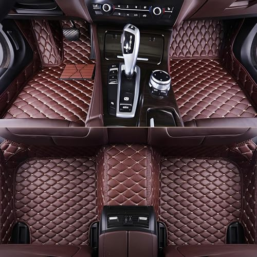 LNZKX Vollschutz Leder Autoteppiche für Renault Koleos 2017 2018 2019 2020 2021, Wasserdicht rutschfest Kratzfest Langlebig Autoteppiche,Brown